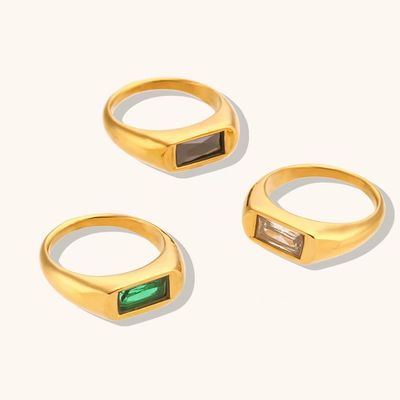 金の誕生石 おしゃれな女性の指輪 軽量 女性用