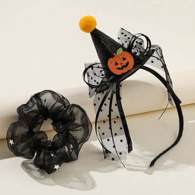 女の子 ブラック ハロウィーン ヘア スクランチ クリップ パーティーのための軽量