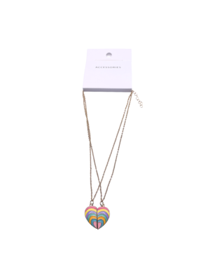 ファッション クリエイティブ 子供 レインボー ネックレス 彩色のエナメル バタフライ ハート ネックレス 友情 ネックレス