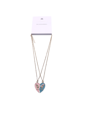 ファッション クリエイティブ 子供 レインボー ネックレス 彩色のエナメル バタフライ ハート ネックレス 友情 ネックレス