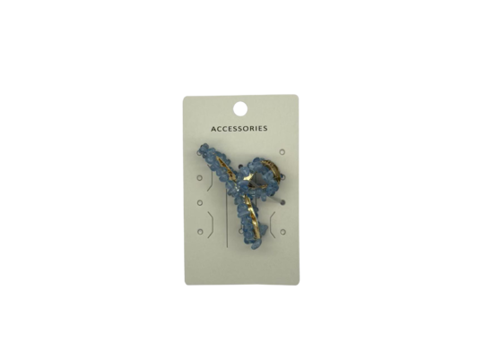 天然水晶砂利爪付き手巻きヘアピン