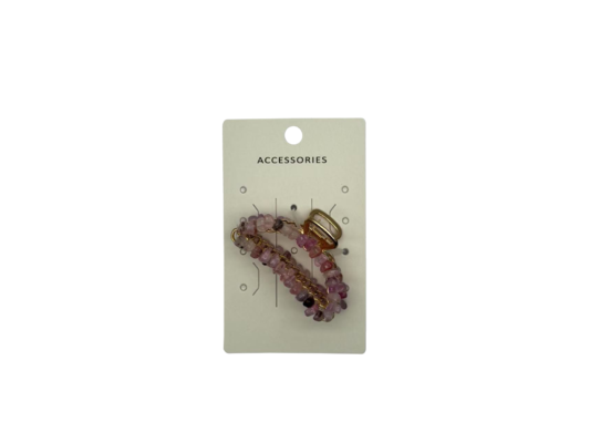 天然水晶砂利爪付き手巻きヘアピン