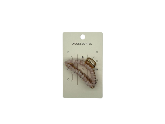 天然水晶砂利爪付き手巻きヘアピン