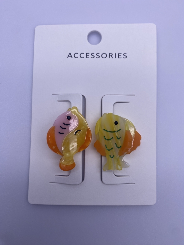 様々な形 アクリル 2パック 魚毛爪クリップ